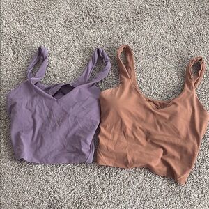 2 ALIGN TANKS‼️ Lululemon Athletica Purple and Brown Fitted Crop Tank Tops